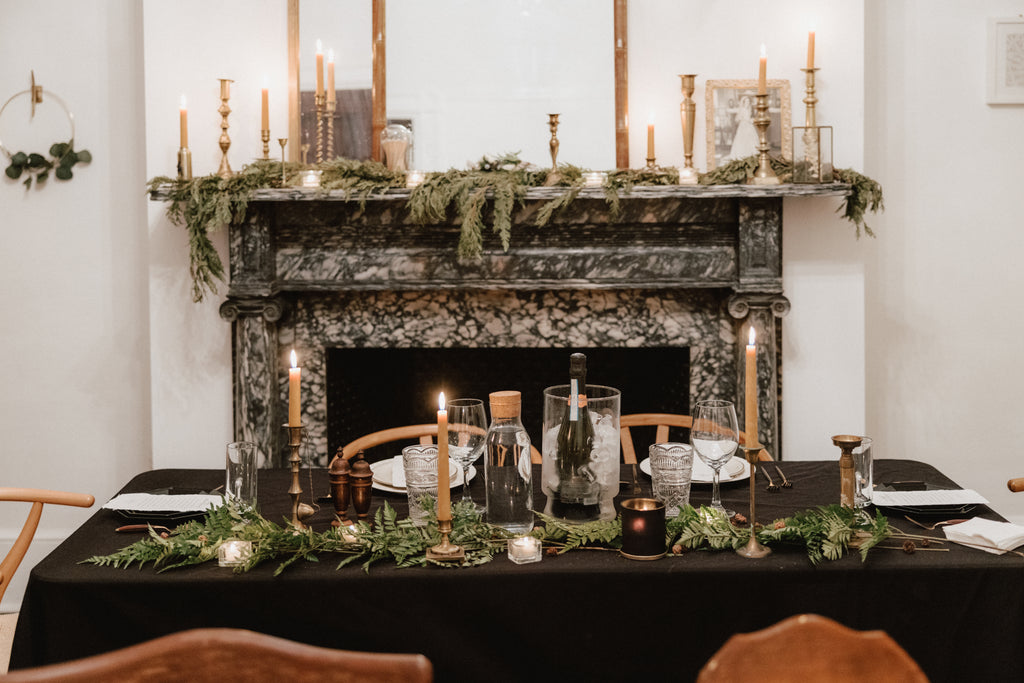 winter solstice, dinner, table scape, wedding, J.Flynn Photography